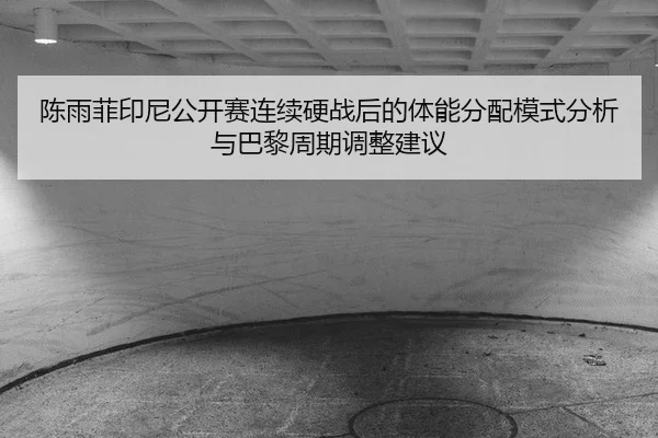 陈雨菲印尼公开赛连续硬战后的体能分配模式分析与巴黎周期调整建议 - leyu